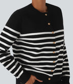 Cardigan de travail rayé color block