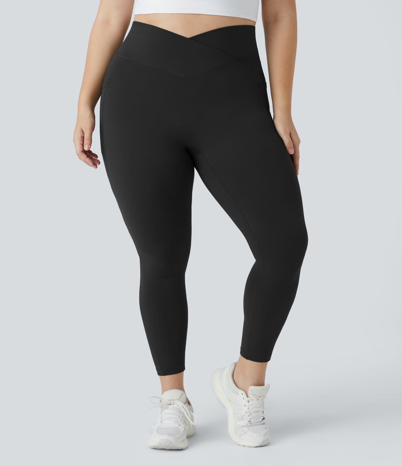 Softlyzero™ Legging Grande Taille Pleine Longueur Taille Haute Poches Latérales Croisée - UPF50+