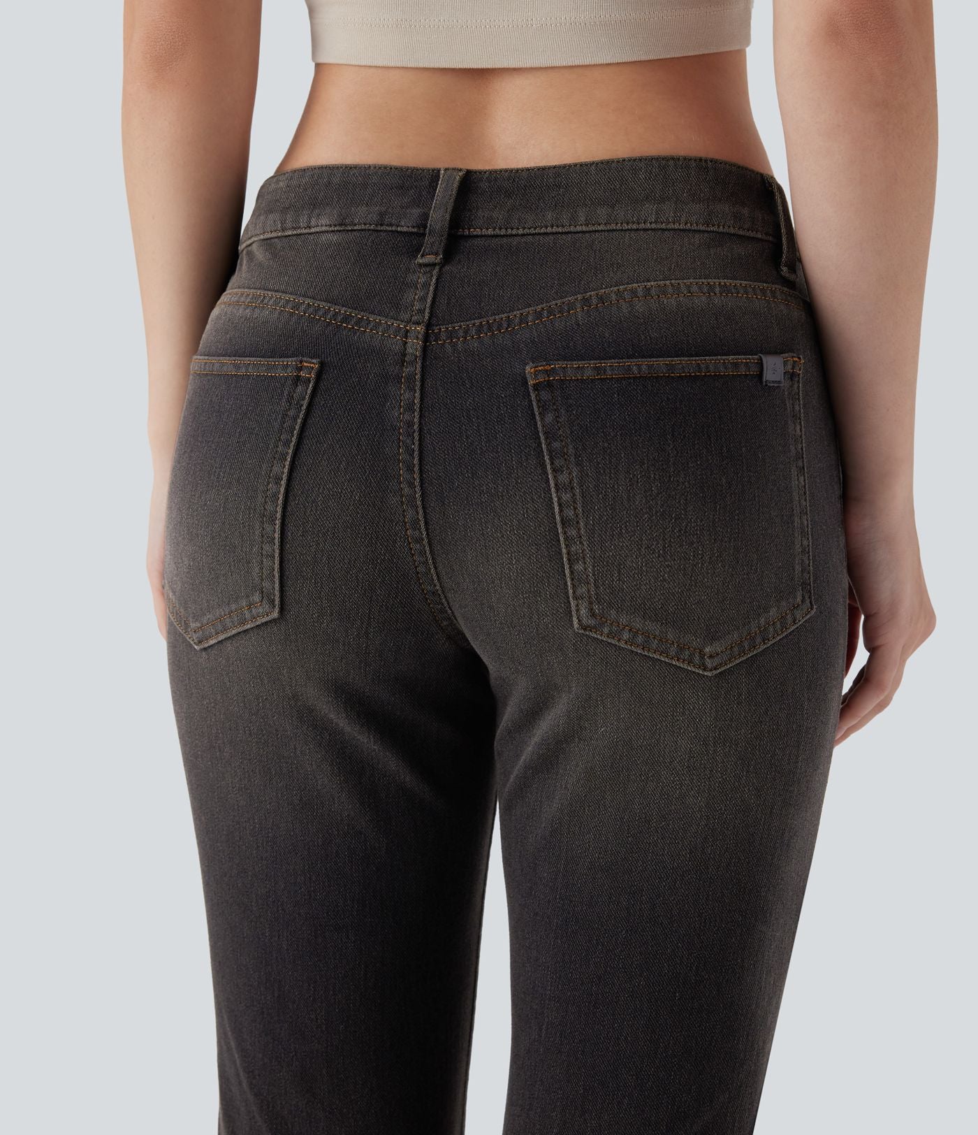 Jean bootcut délavé taille basse Halara Flex™ à poches multiples