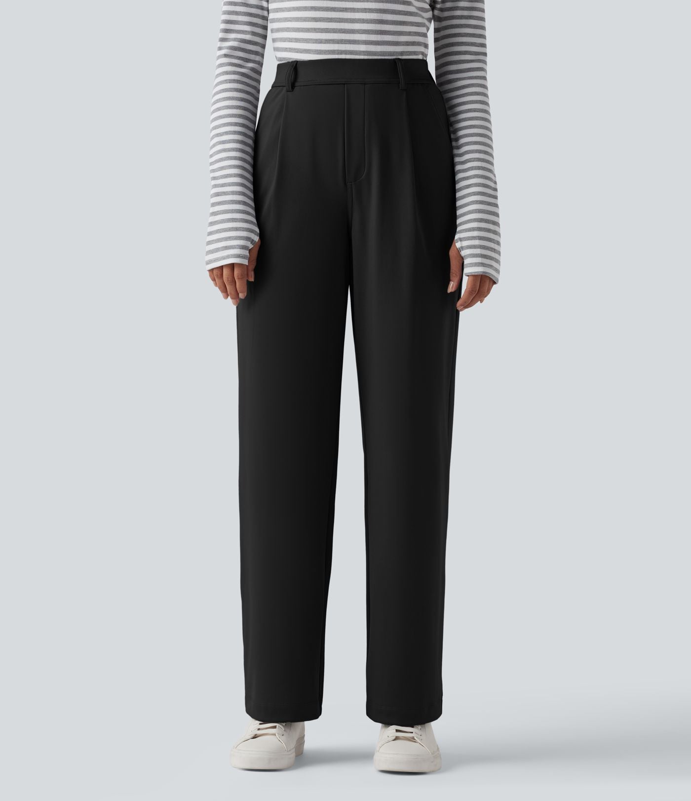 Pantalon tailleur jambes droites slim taille haute Halara Flex™ DayStretch avec poches