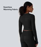 Haut de yoga chaud court col rond manches longues sans coutures OneForm Seamless Flow