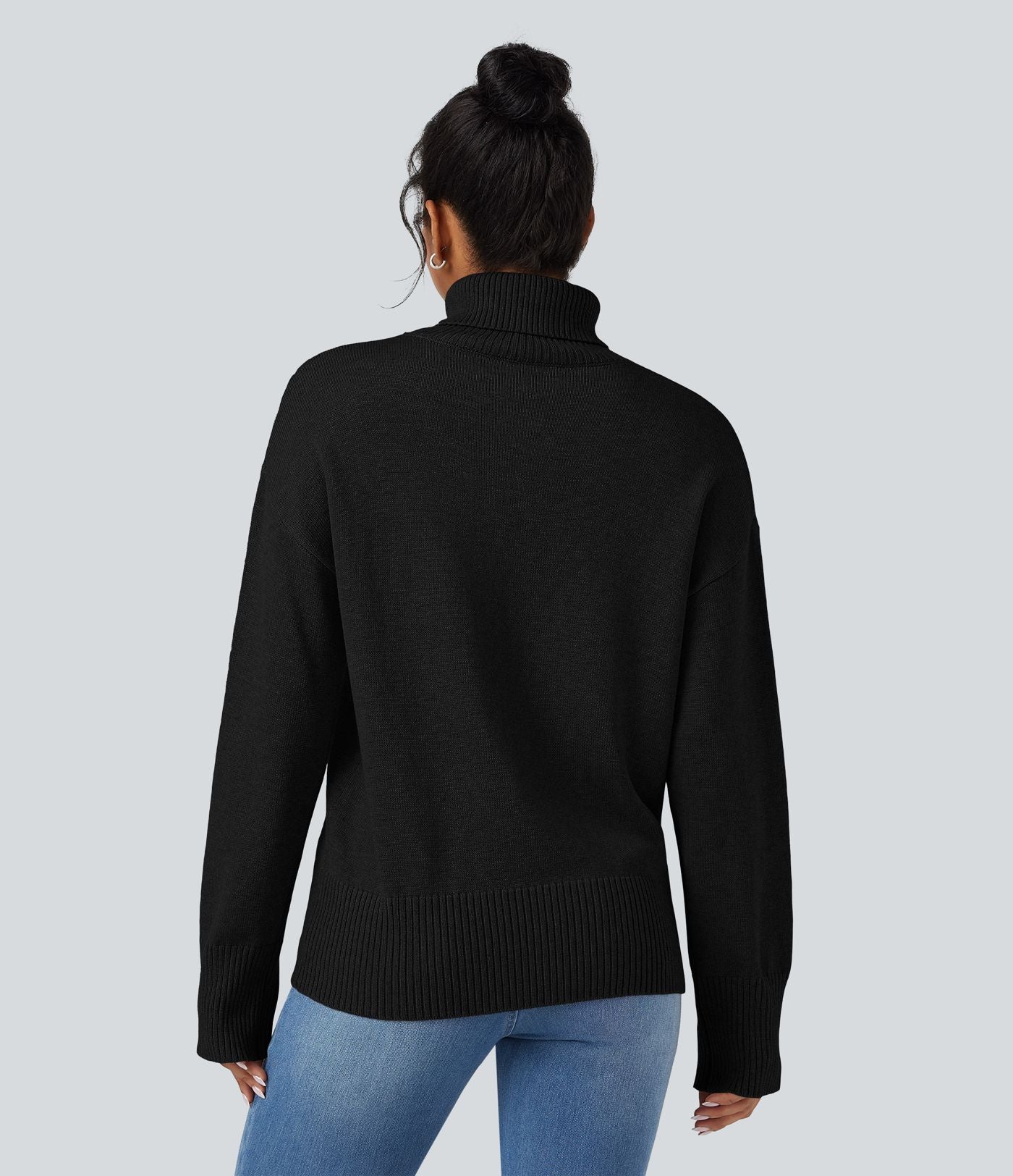 Pull laine col montant manches longues