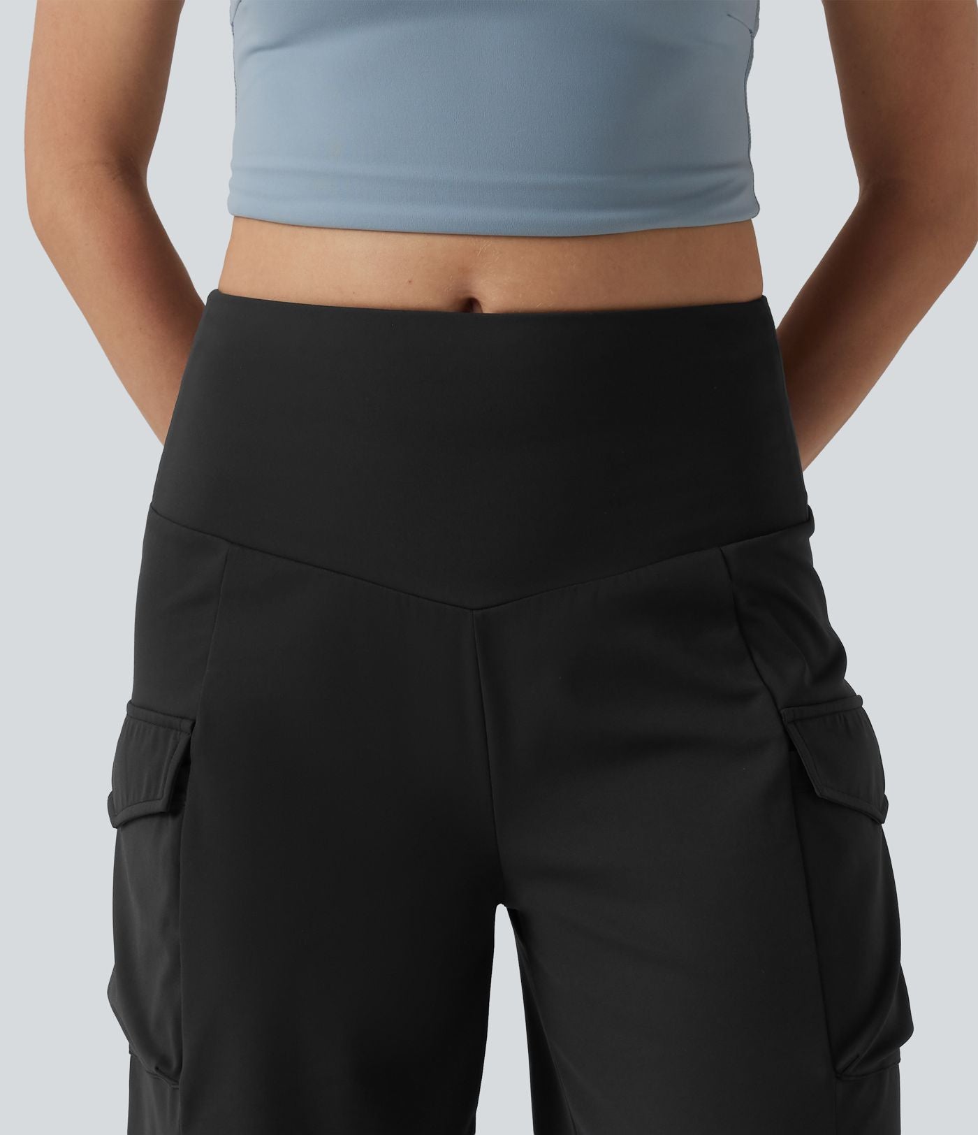 Short cargo yoga ample taille mi-haute avec poches