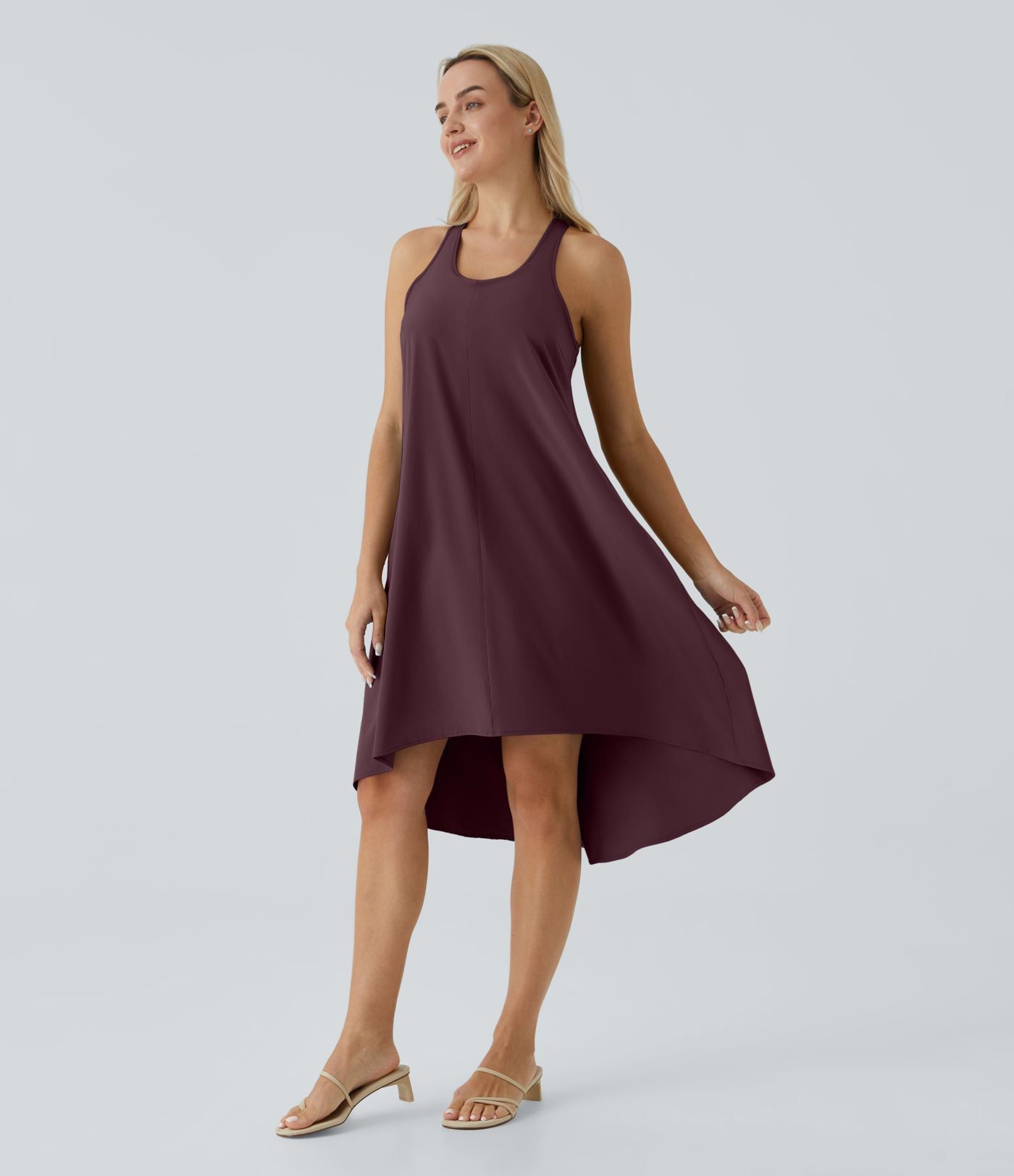 Robe décontractée mi-longue Breezeful™ dos nageur poche latérale fluide asymétrique séchage rapide A-C