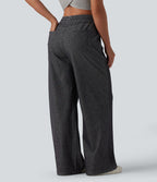 Jogging taille basse Halara Flex™ jambes larges, effet sparkle, avec poches