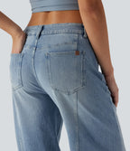 Jean décontracté Halara Flex™ jambe large taille basse avec poches