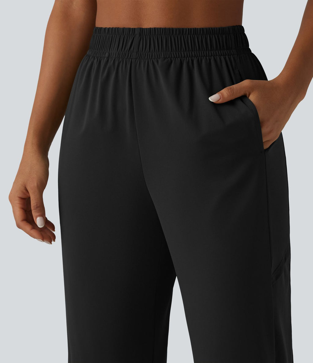 Jogging de sport taille haute en maille contrastée respirante avec poches - Protection solaire UPF50+