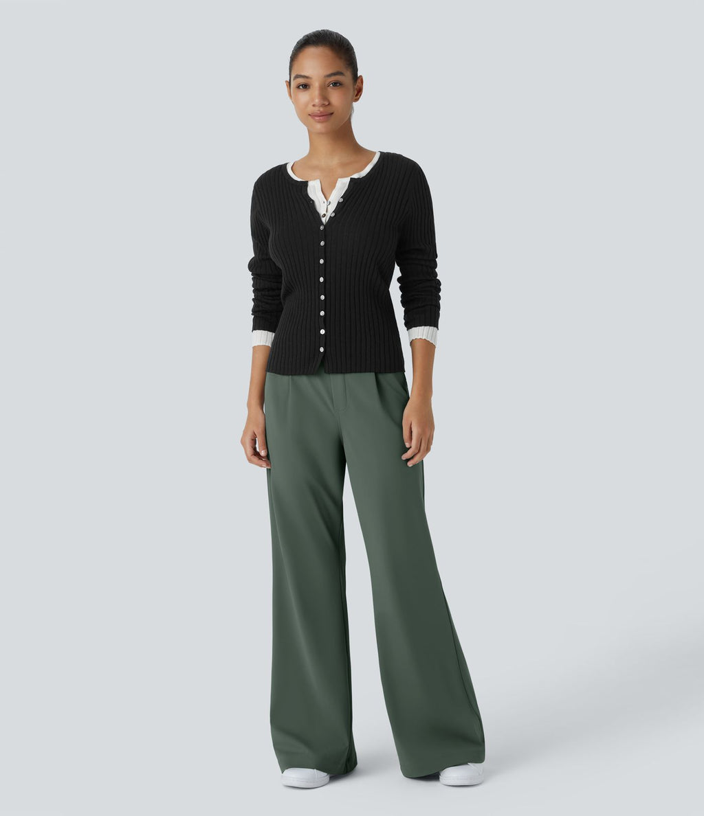 Pantalon tailleur évasé taille haute Halara Flex™ DayStretch avec poches