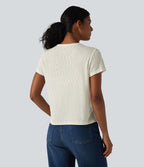 T-shirt décontracté col rond manches courtes