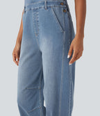 Salopette denim Halara Flex™ 7/8 coupe barrel avec poches