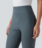 Pantalon de travail Halara Flex™ évasé à rayures, taille haute, avec poches