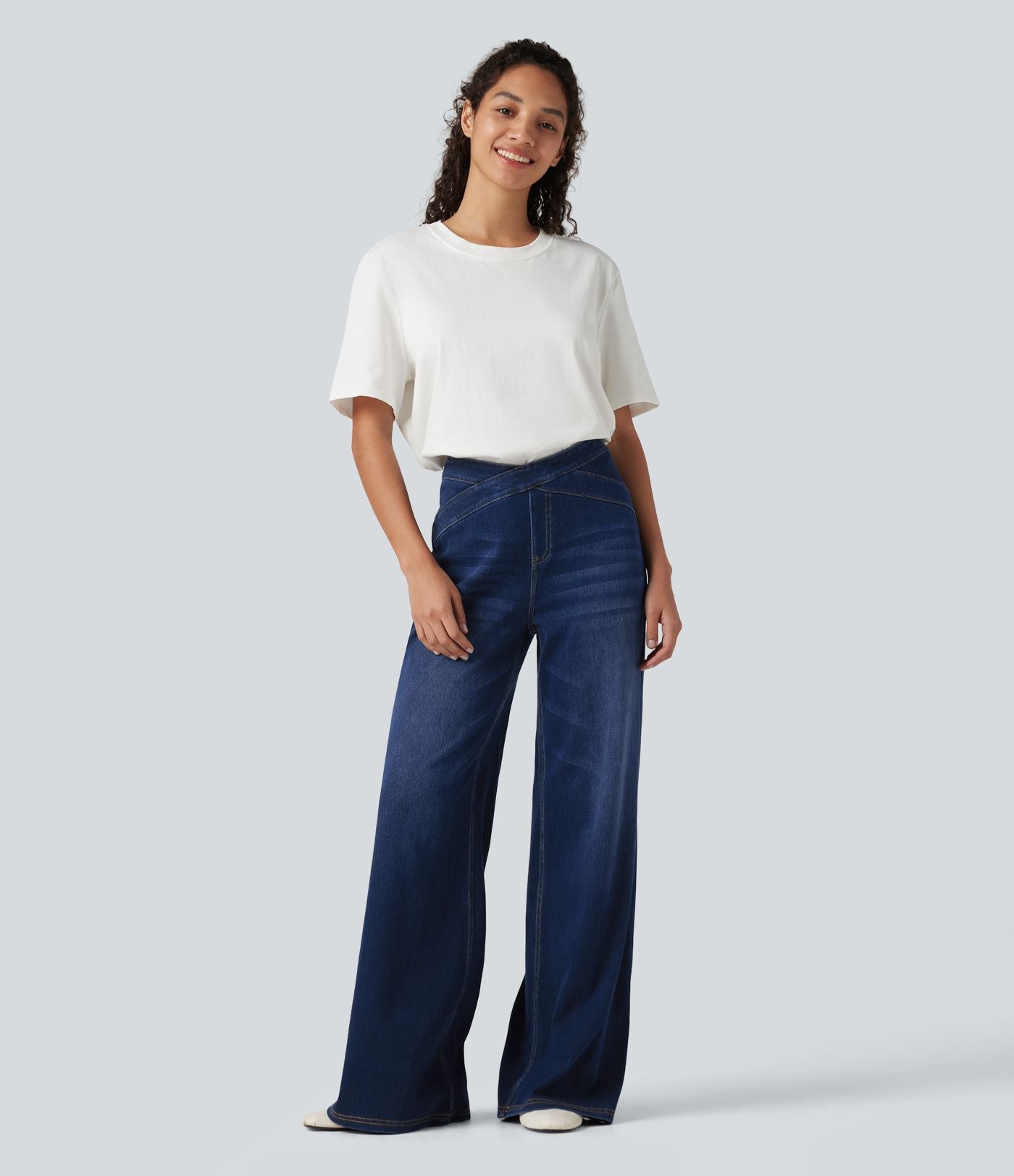 Jean bootcut Halara Flex™ taille haute croisée avec poches