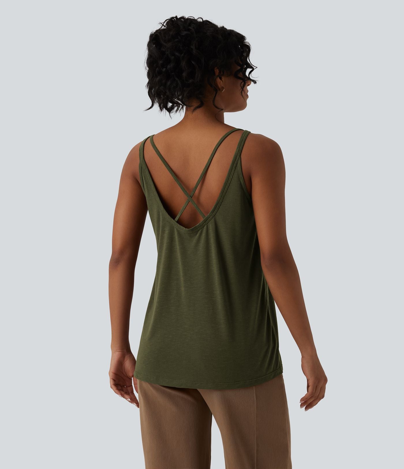 Débardeur casual col U coupe ample