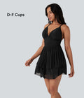 Robe courte mesh à volants dos nu lacée - Bonnets E-G