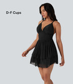 Robe courte mesh à volants dos nu lacée - Bonnets E-G