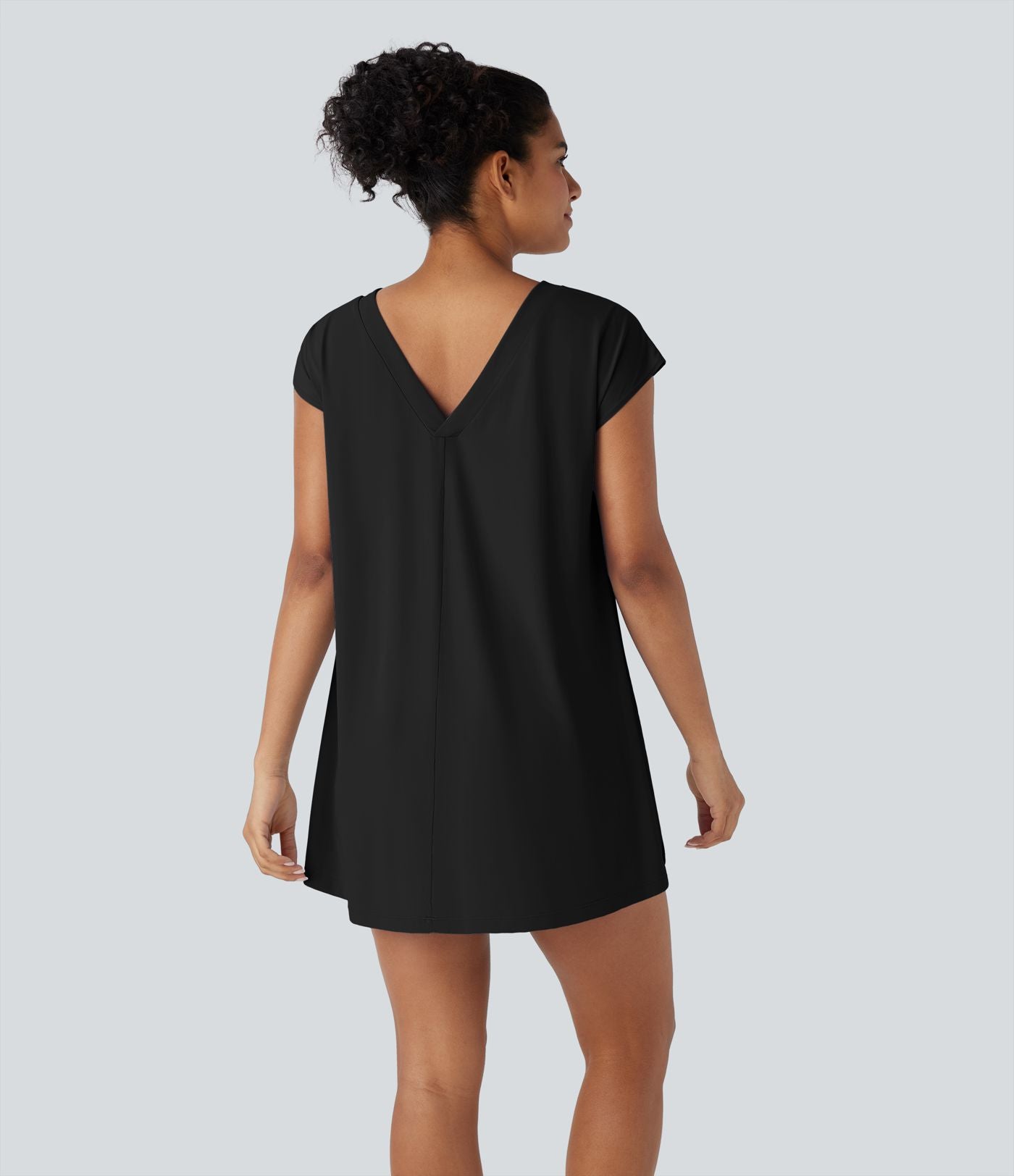 Cache-maillot décontracté à col V avec fente, à effet frais InstantCool, protection solaire UPF50+