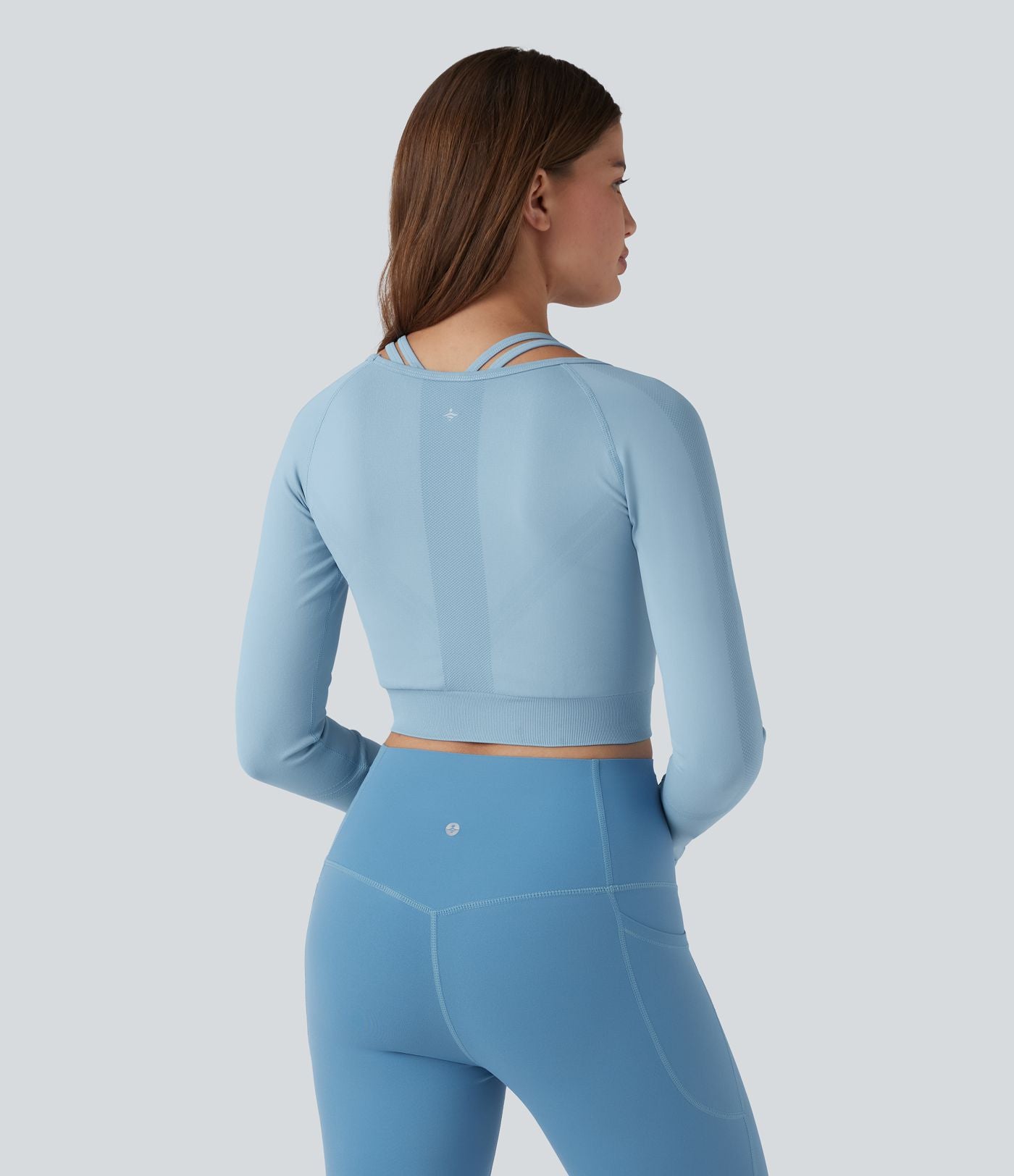 OneForm Seamless Flow Top de sport 2-en-1 court yoga à manches longues raglan