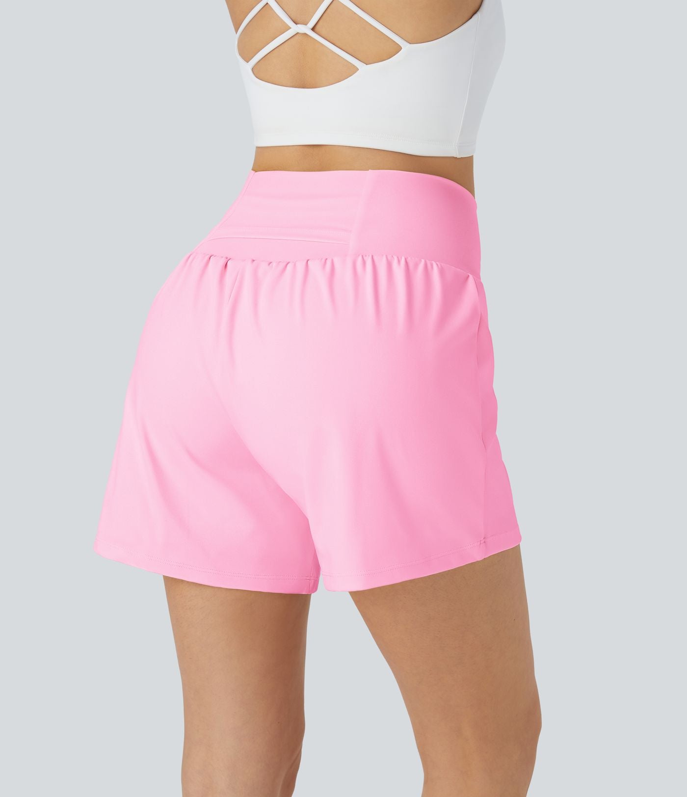 Short yoga 2-en-1 SoftlyZero™ Airy effet frais InstantCool taille très haute 12,5 cm avec poches, longueur allongée