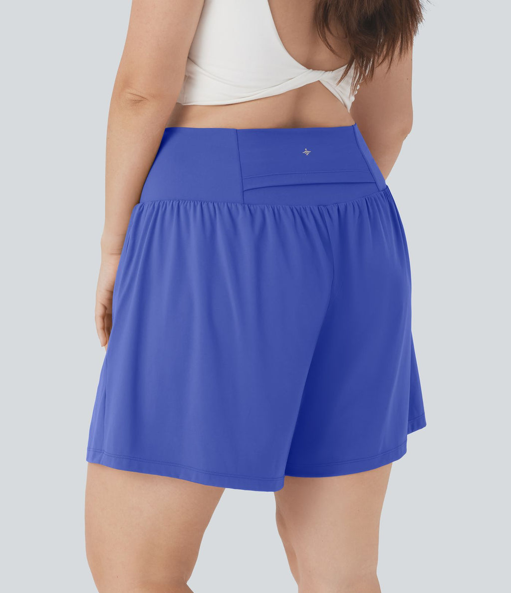 Short tailleur 2-en-1 Cool Touch yoga taille très haute Softlyzero™ Airy grande taille 17,5 cm avec poches