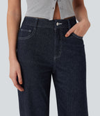 Jean taille haute Halara Flex™ jambes droites, effet sparkle avec poches