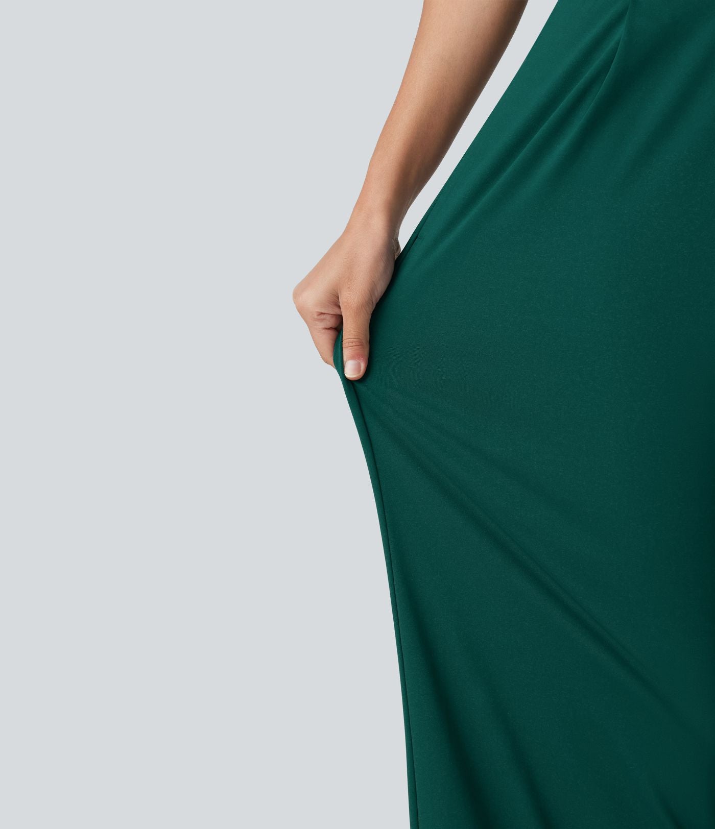 Combinaison de soirée asymétrique sans manches, ceinturée, avec soutien-gorge intégré et poches - Easy Peazy