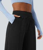 Pantalon de yoga ample taille haute avec poches