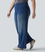 Halara Flex™ Jean large casual grande taille taille haute ventre plat avec poches