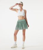Jupe de sport mini 2-en-1 fluide taille mi-haute en mesh léopard avec poche