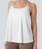 Haut de sport yoga SoftlyZero™ Airy licou drapé effet frais InstantCool, bonnets E-G, protection solaire UPF50+