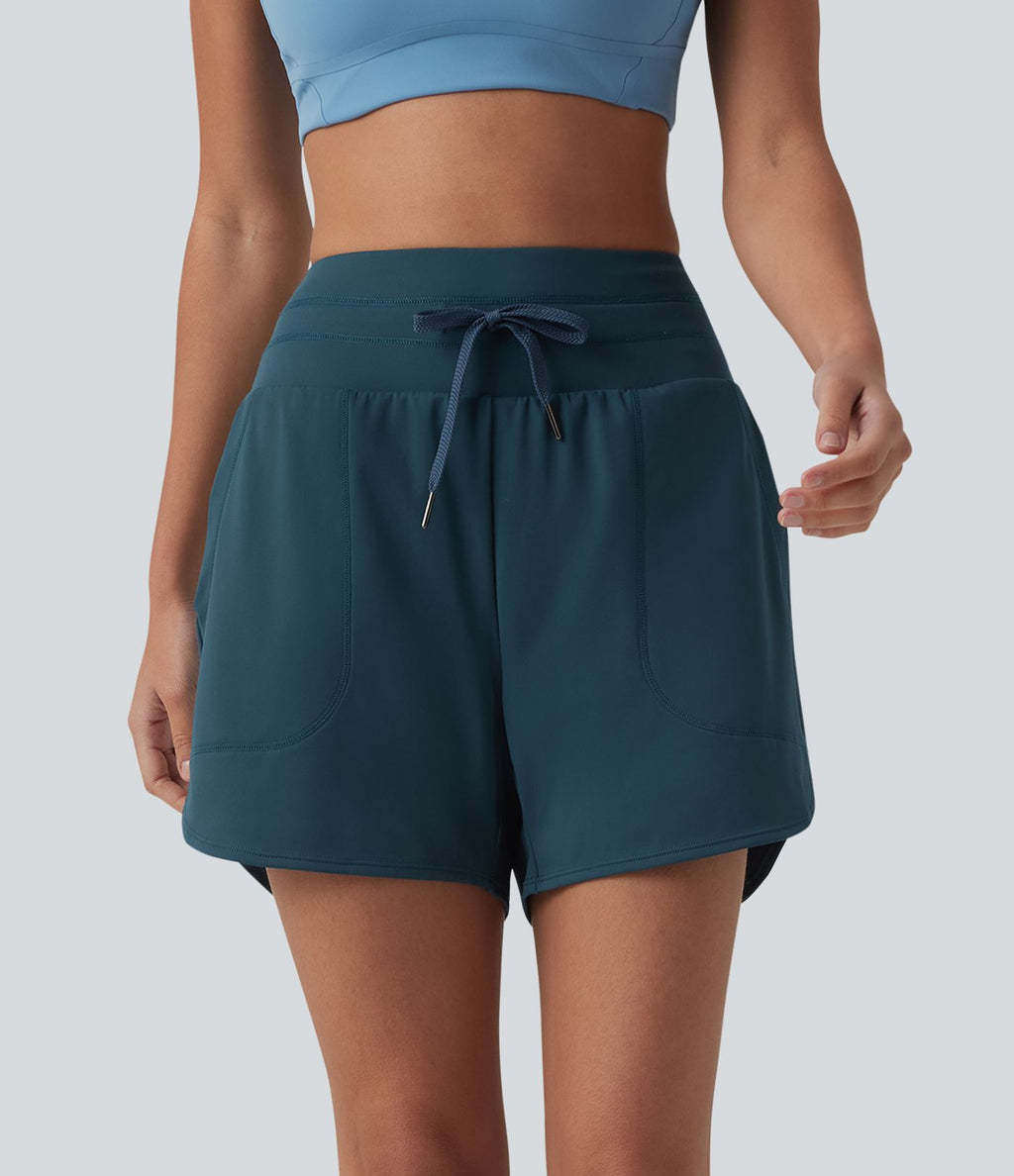 Short de running SoftlyZero™ Airy 2-en-1 taille haute effet frais InstantCool avec cordon de serrage et poches