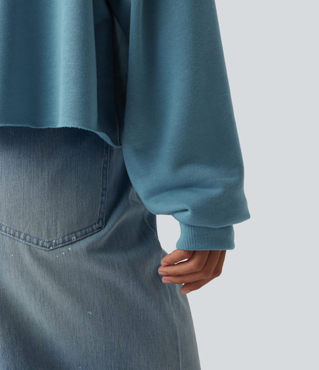 Sweat décontracté épaules dénudées manches longues