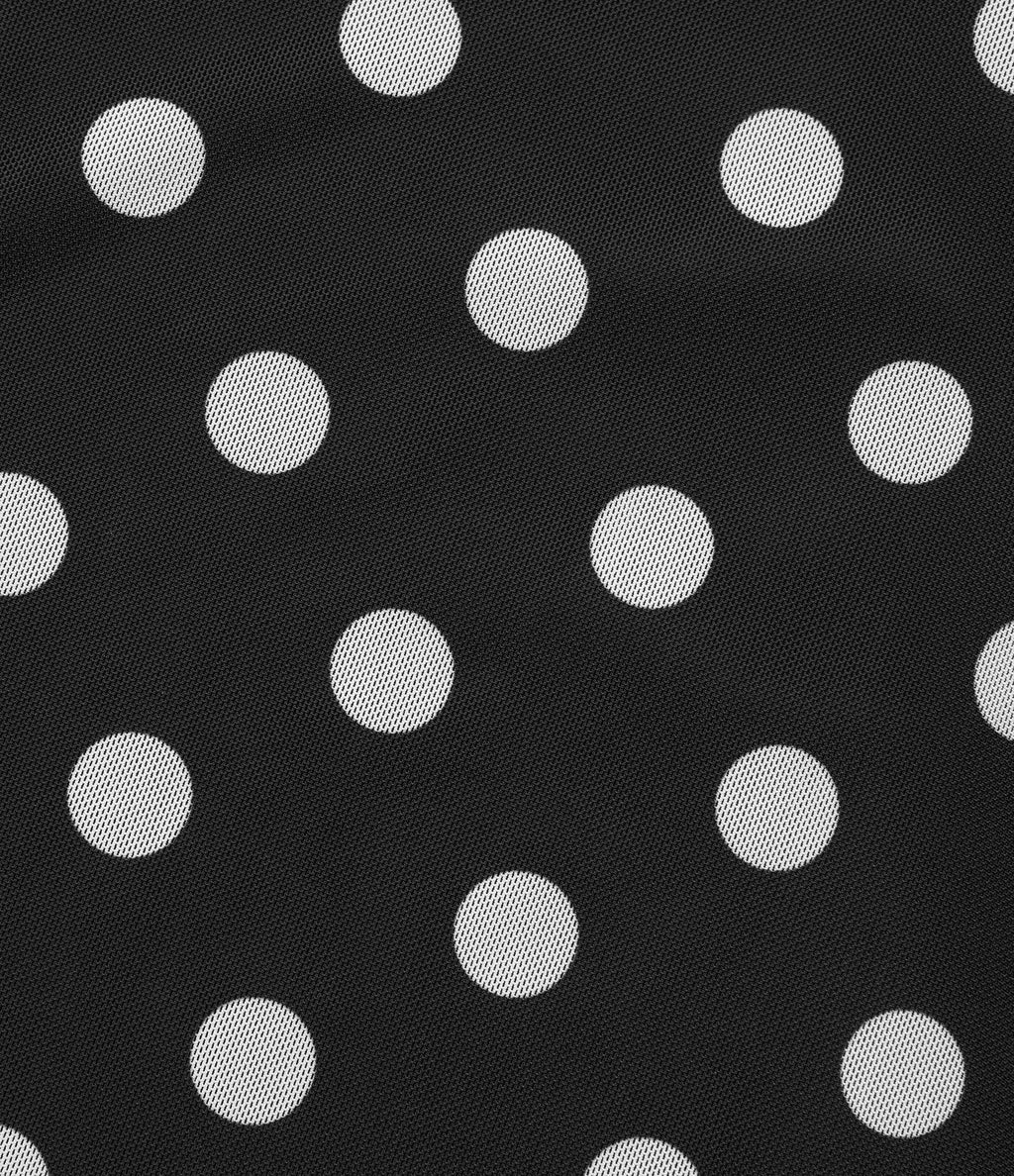 Robe décontractée col cheminée à pois en mesh avec manches à volants, ceinture et poches