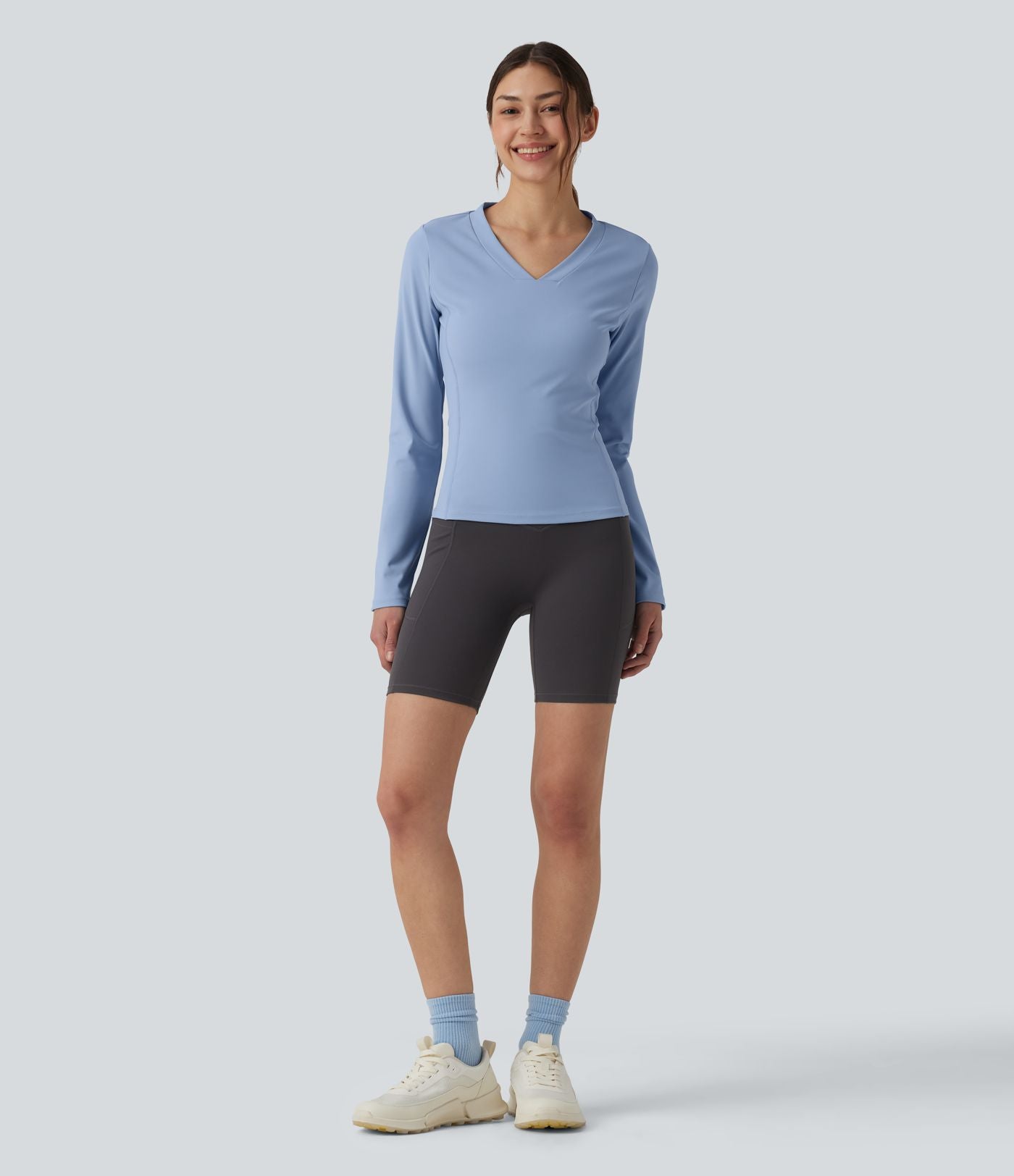 Haut de sport d'entraînement SoftlyZero™ Airy col V manches longues effet frais InstantCool, protection solaire UPF50+