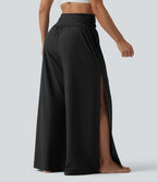 Pantalon fluide Breezeful™ taille haute à séchage rapide avec fronces, fente et poches