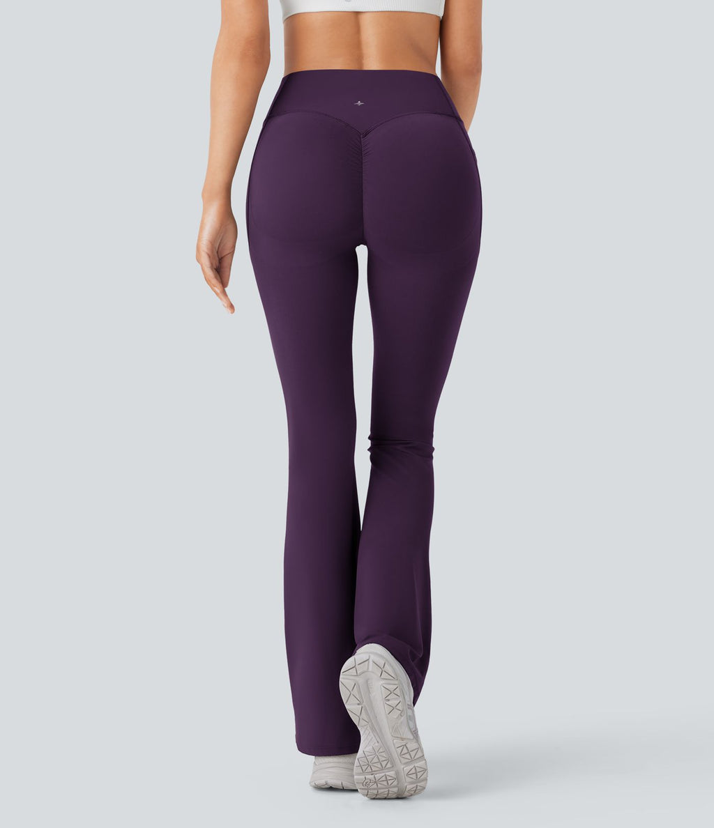 Pantalon de yoga à coupe bootcut gainant galbant taille haute avec effet scrunch et poches Halara UltraSculpt™