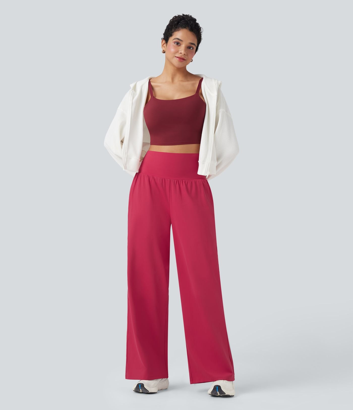 Pantalon yoga 2-en-1 SoftlyZero™ Airy taille très haute coupe droite effet frais InstantCool avec poches