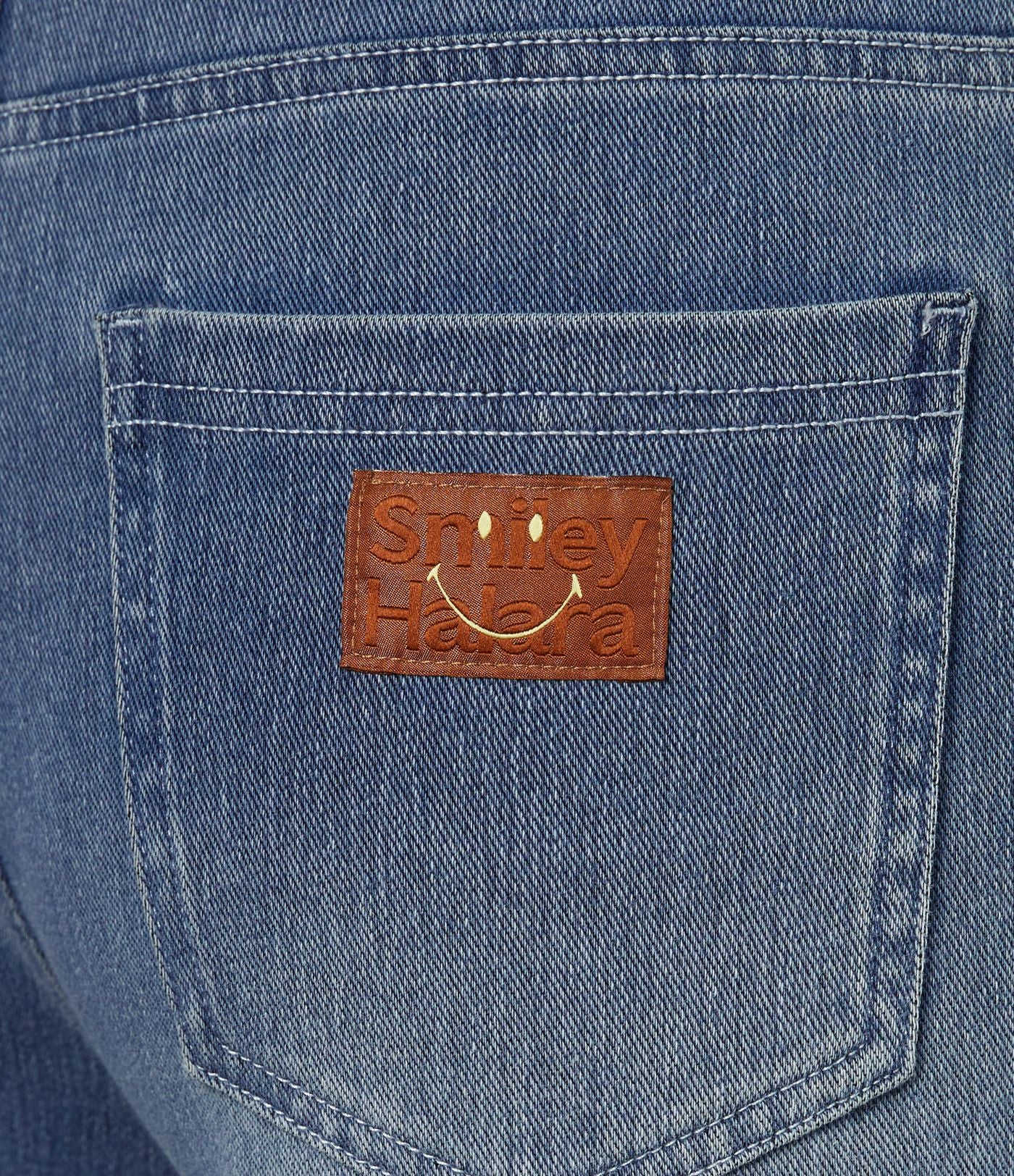 Jean large casual délavé Halara X Smiley® Halara Flex™ taille haute avec poches