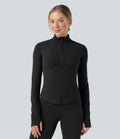 Veste de yoga Halara UltraSculpt™ col montant push-up manches longues à trous pouces avec poches