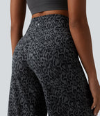 Short de yoga Halara UltraSculpt™ imprimé léopard, taille haute, gainant, jambes droites, 25 cm, avec poches