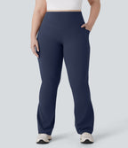 Pantalon de yoga à coupe bootcut gainant galbant taille haute grande taille avec effet scrunch et poches Halara UltraSculpt™