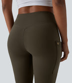 Pantalon pedal pusher ajusté gainant taille haute avec poches décoratives DayStretch