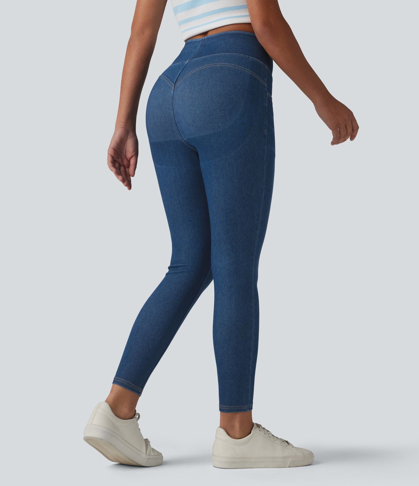 Legging 7/8 en denim gainant taille haute effet push-up Halara Flex™ avec poches
