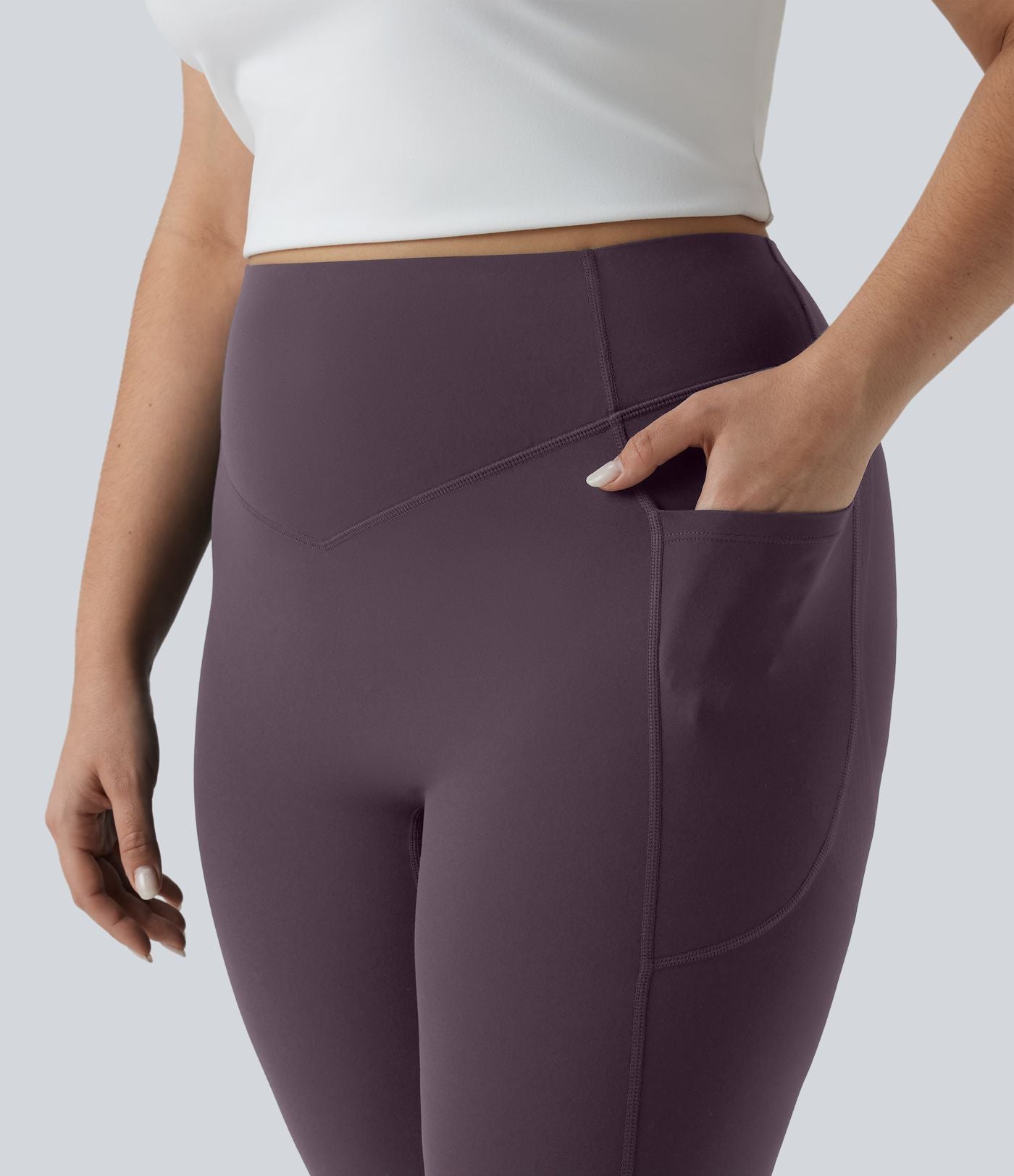 Halara UltraSculpt™ Legging yoga grande taille froncé taille haute gainant et sculptant avec poches