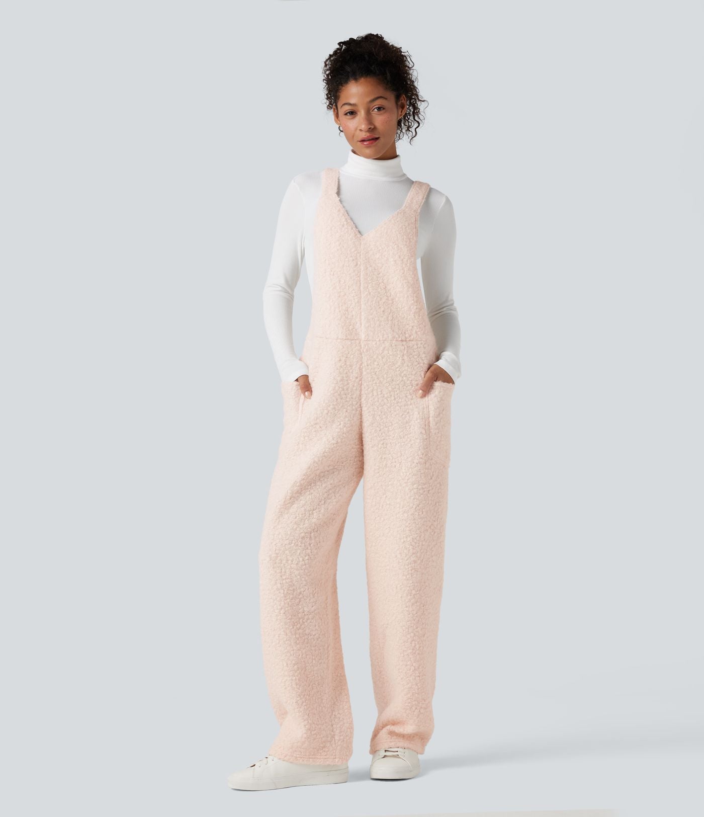 Salopette teddy col V avec poches