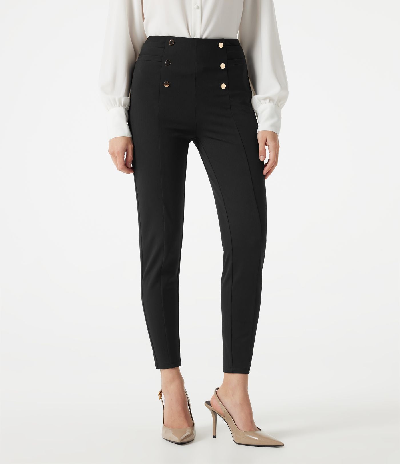 Pantalon Halara Flex™ taille haute esprit bureau à motif chevrons avec poches