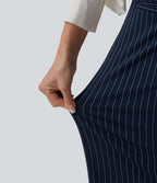 Pantalon Halara Flex™ tailleur large taille mi-haute à rayures à effet frais InstantCool et poches