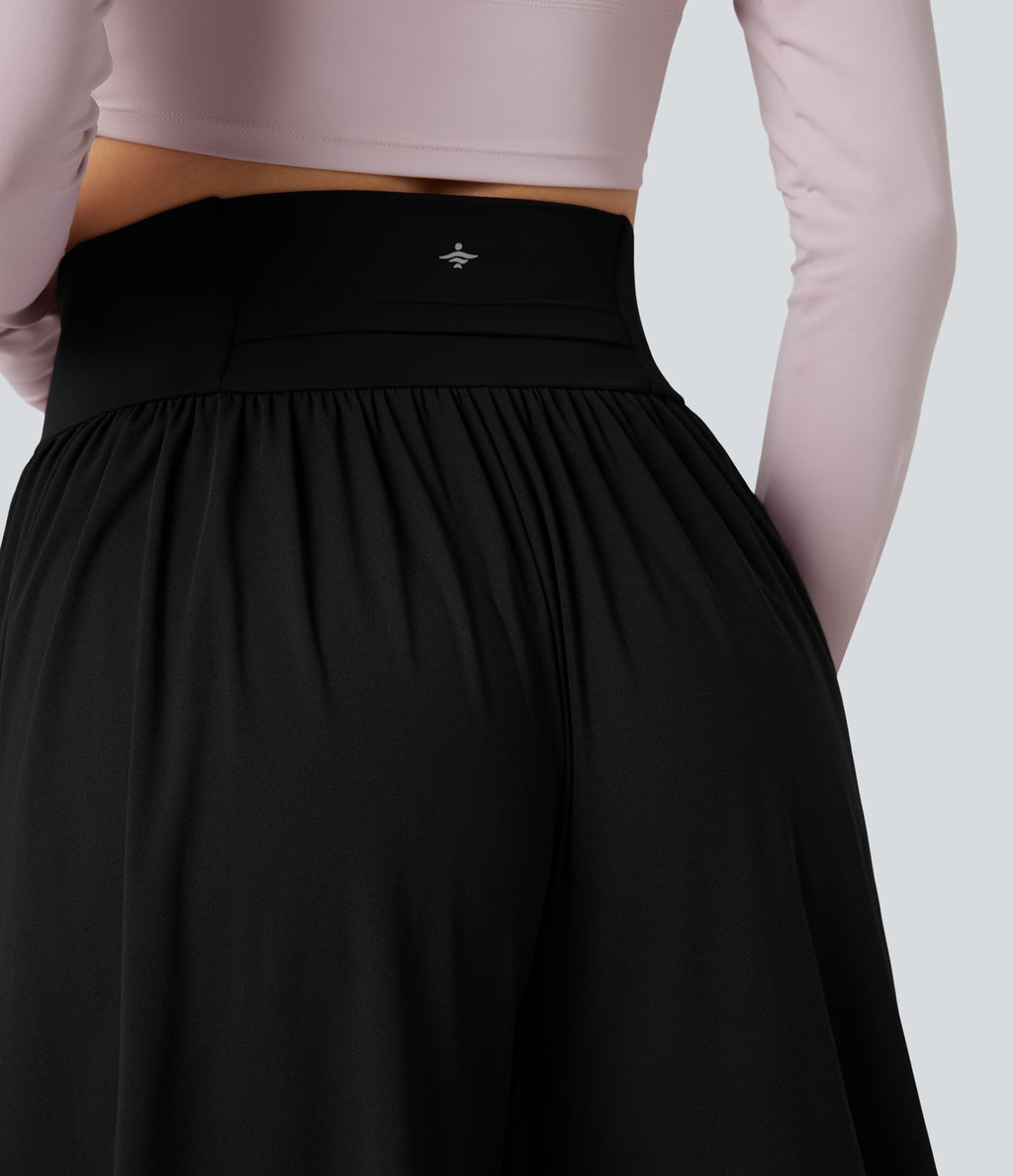 Pantalon baggy yoga SoftlyZero™ Airy froncé taille haute avec cordon de serrage et poches