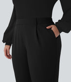 Pantalon tailleur évasé grande taille taille haute Halara Flex™ DayStretch avec poches