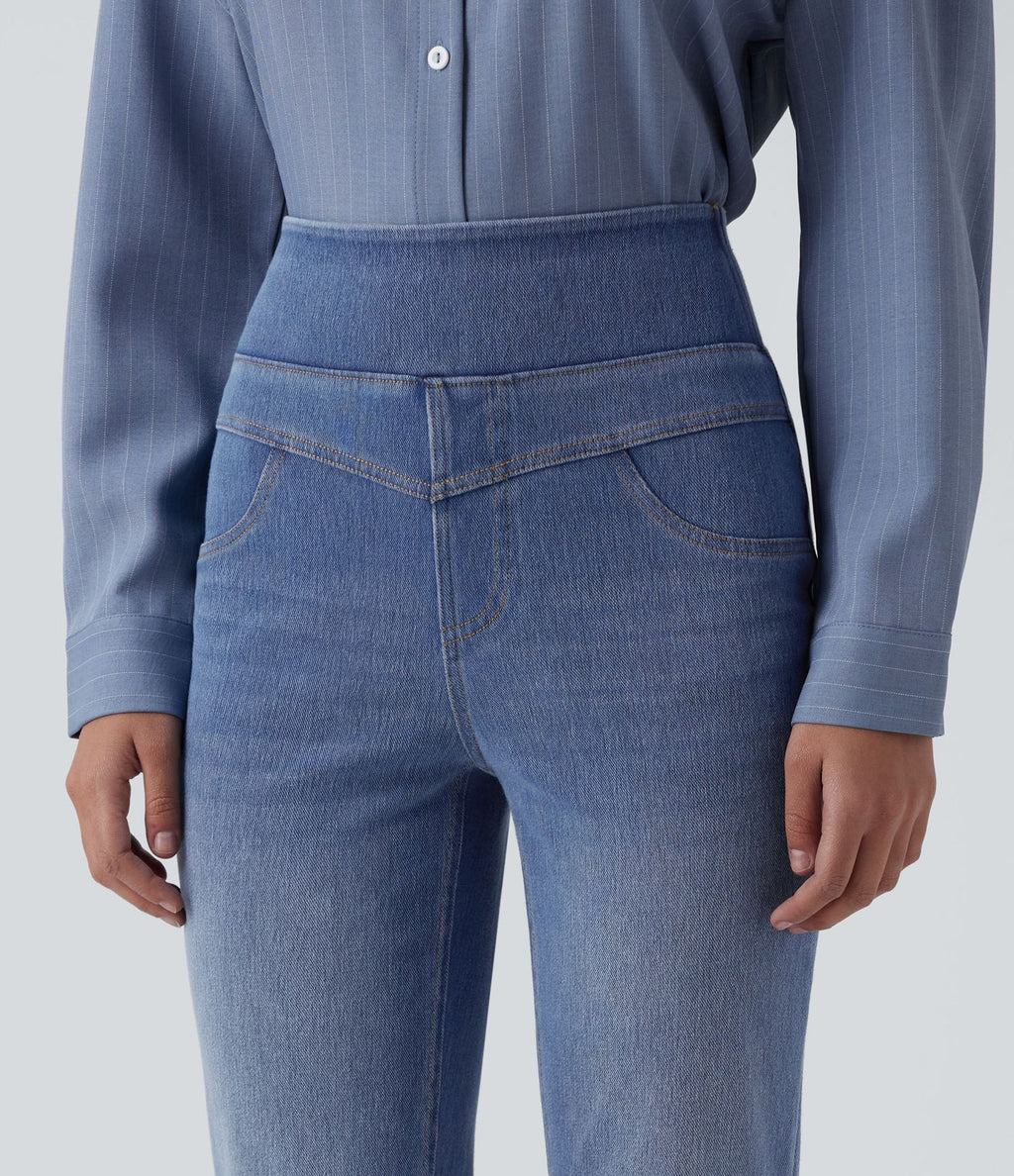 Jean Halara Flex™ taille haute évasé slim décontracté avec poches