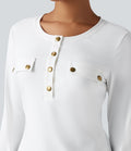 Haut col henley manches longues
